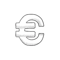 Image showing Euro symbol sketch icon.