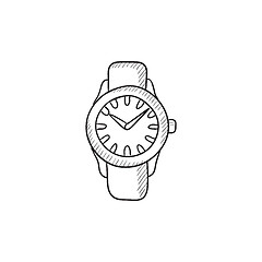 Image showing Wrist watch sketch icon.