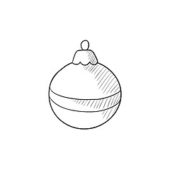 Image showing Christmas-tree decoration sketch icon.