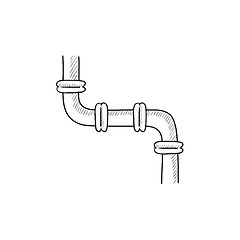 Image showing Water pipeline sketch icon.