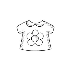 Image showing Baby loose jacket sketch icon.