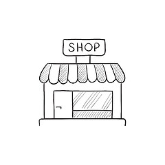 Image showing Shop store sketch icon.