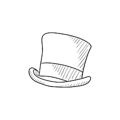 Image showing Top hat sketch icon.