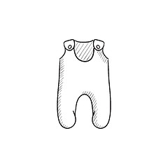 Image showing Baby romper sketch icon.