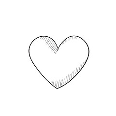 Image showing Heart sign sketch icon.