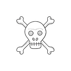 Image showing Skull and cross bones sketch icon.