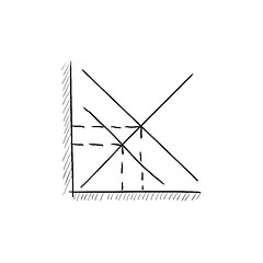 Image showing Mathematical graph sketch icon.