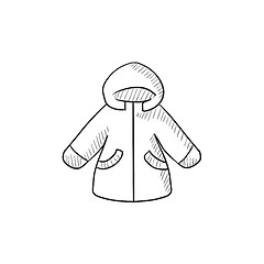 Image showing Winter jacket sketch icon.