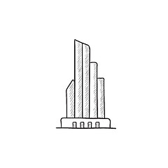 Image showing Skyscraper office building sketch icon.