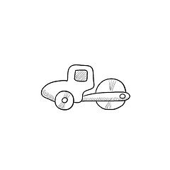 Image showing Road roller sketch icon.