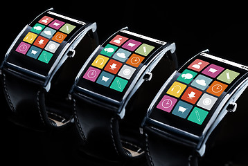 Image showing close up of smart watch set with menu icons