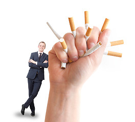 Image showing Crushing cigarettes