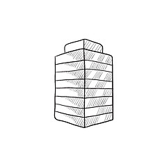 Image showing Office building sketch icon.