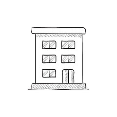 Image showing Residential building sketch icon.