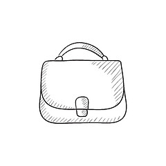 Image showing Female handbag sketch icon.