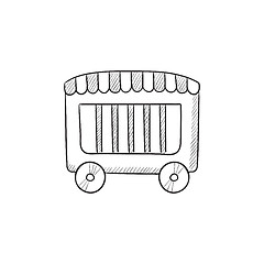 Image showing Circus wagon sketch icon.