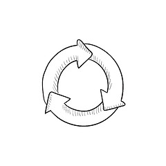 Image showing Arrows circle sketch icon.