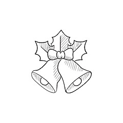 Image showing Christmas bells  sketch icon.