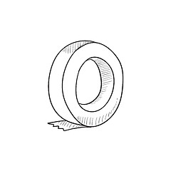 Image showing Roll of adhesive tape sketch icon.