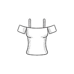 Image showing Female shirt sketch icon.