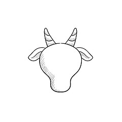 Image showing Cow head sketch icon.