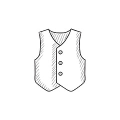 Image showing Waistcoat sketch icon.