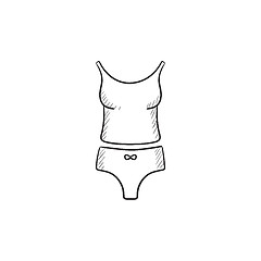 Image showing Singlet and panties sketch icon.