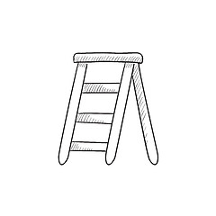 Image showing Stepladder sketch icon.