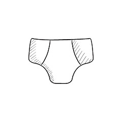 Image showing Male underpants sketch icon.