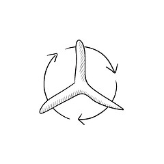 Image showing Windmill with arrows sketch icon.