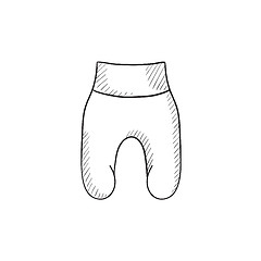 Image showing Baby romper sketch icon.