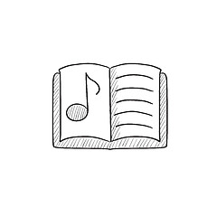 Image showing Music book sketch icon.