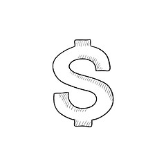 Image showing Dollar symbol sketch icon.