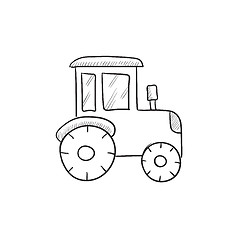 Image showing Tractor sketch icon.