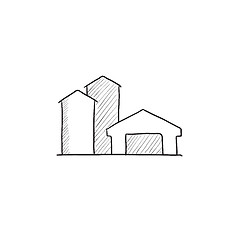 Image showing Farm buildings sketch icon.