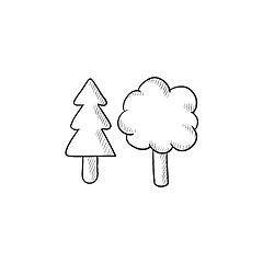 Image showing Trees sketch icon.