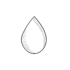 Image showing Water drop sketch icon.