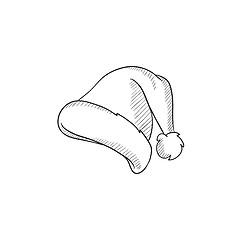 Image showing Santa hat sketch icon.