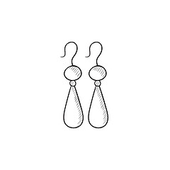 Image showing Pair of earrings sketch icon.