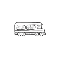 Image showing School bus sketch icon.