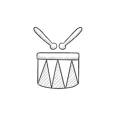 Image showing Circus drum sketch icon.