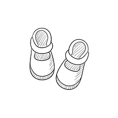 Image showing Baby booties sketch icon.