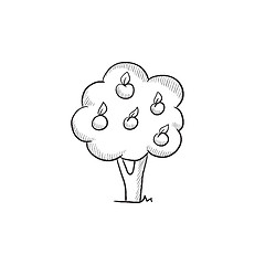 Image showing Fruit tree sketch icon.