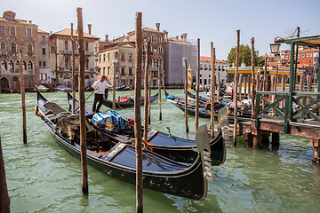 Image showing gondolas in Venice