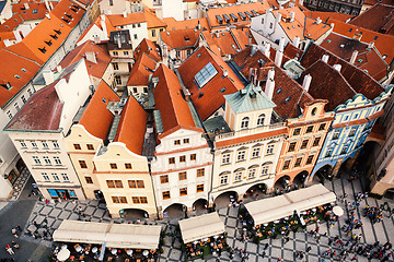 Image showing Houses with traditional red roofs