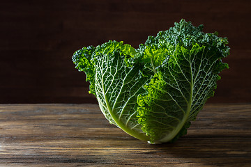 Image showing Single head of Savoy cabbage