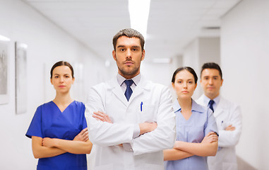 Image showing group of medics or doctors at hospital