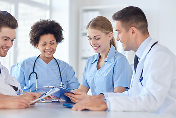 Image showing group of happy doctors meeting at hospital office