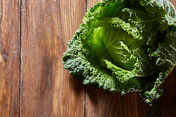 Image showing Green savoy cabbage