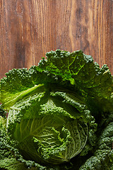 Image showing Green savoy cabbage